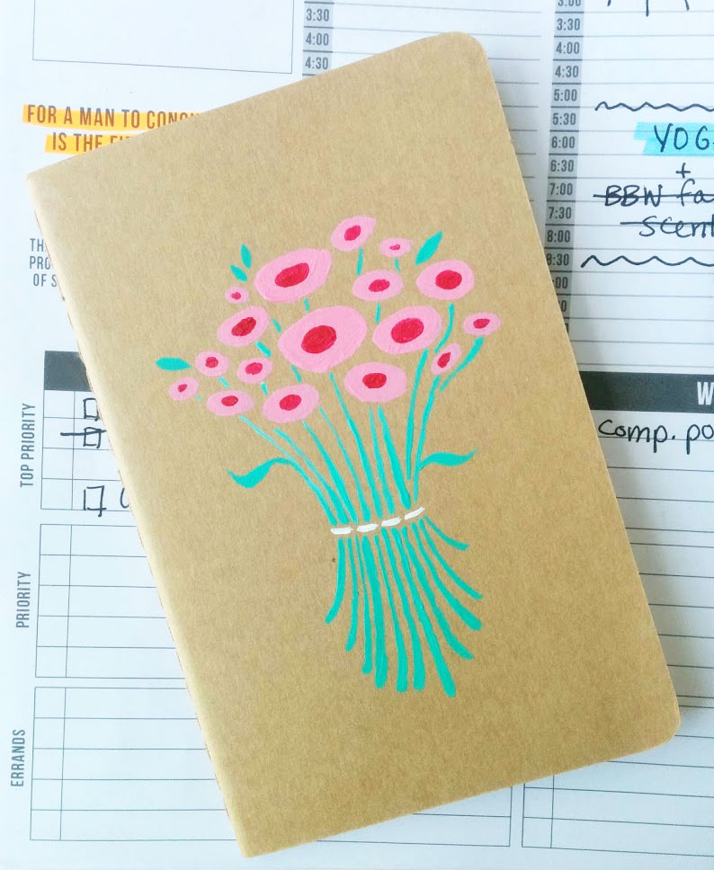Blank Flower Journal by Fin and Feather Art