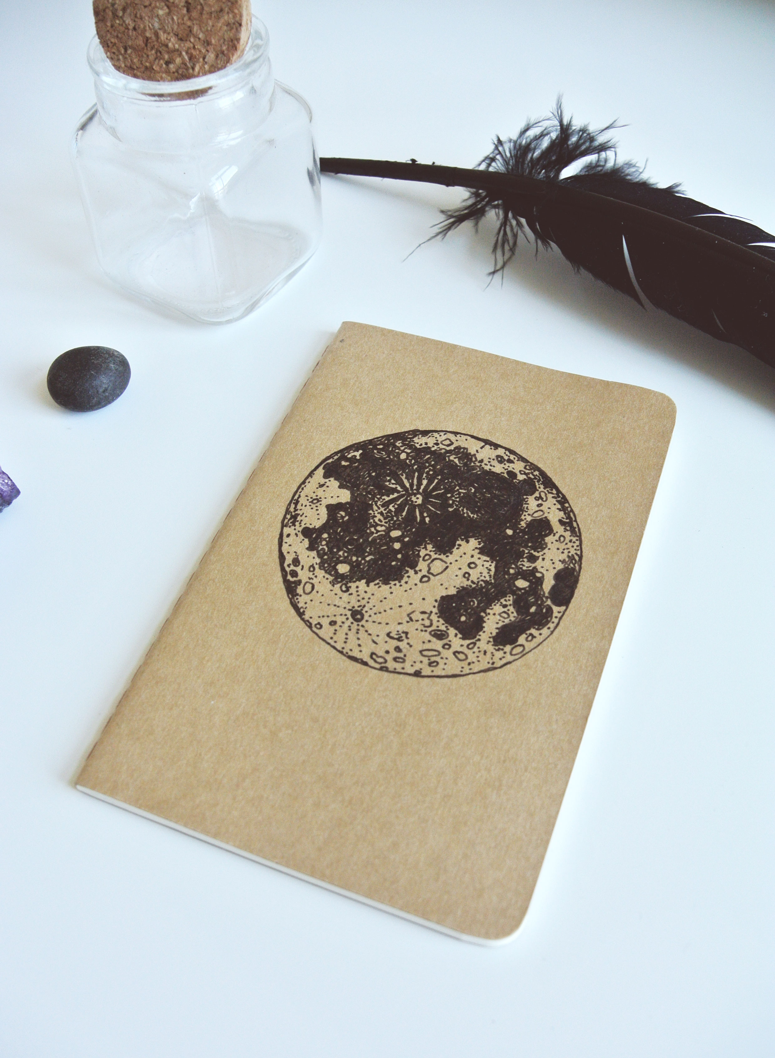 Moon Journal by Fin and Feather Art